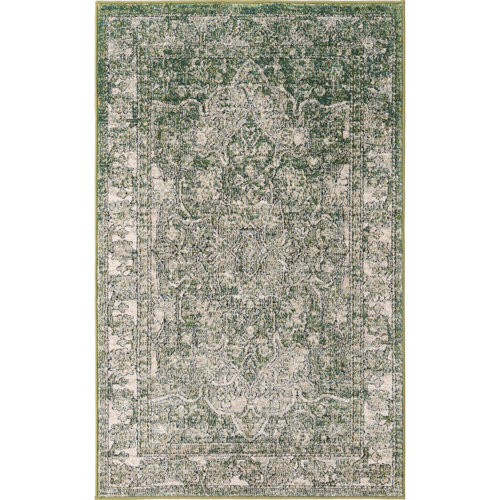 Bungalow Rose Dederang Performance Green Rug & Reviews Wayfair